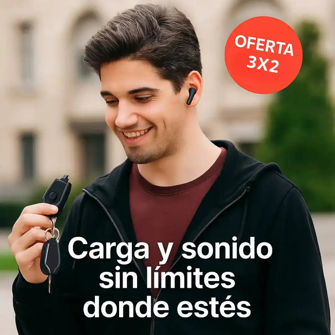 PowerCombo® | Audífonos + Mini Powerbank – Carga y sonido sin límites donde estés