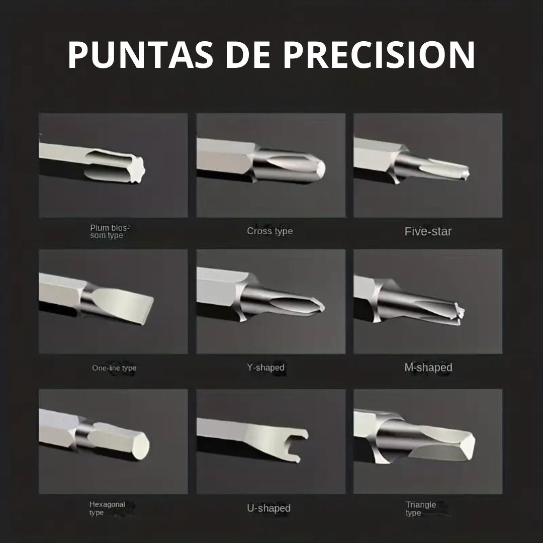 Kit Destornilladores Electrónica 115 en 1 + Linterna LED de Regalo