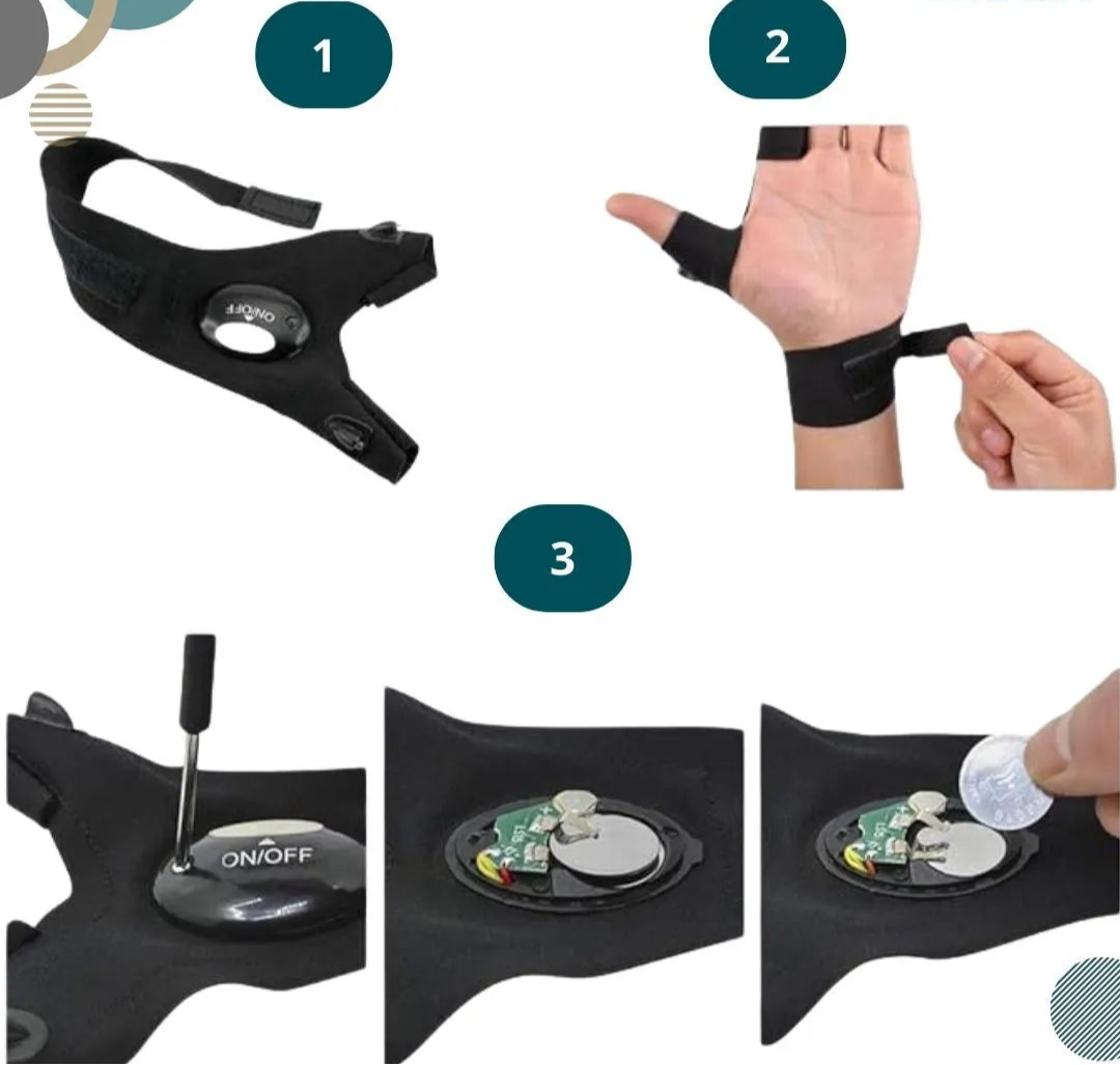 Guantes con Luz Led - Impermeable