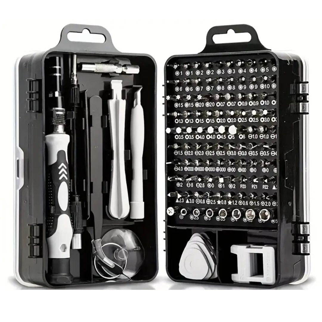 Kit Destornilladores Electrónica 115 en 1 + Linterna LED de Regalo