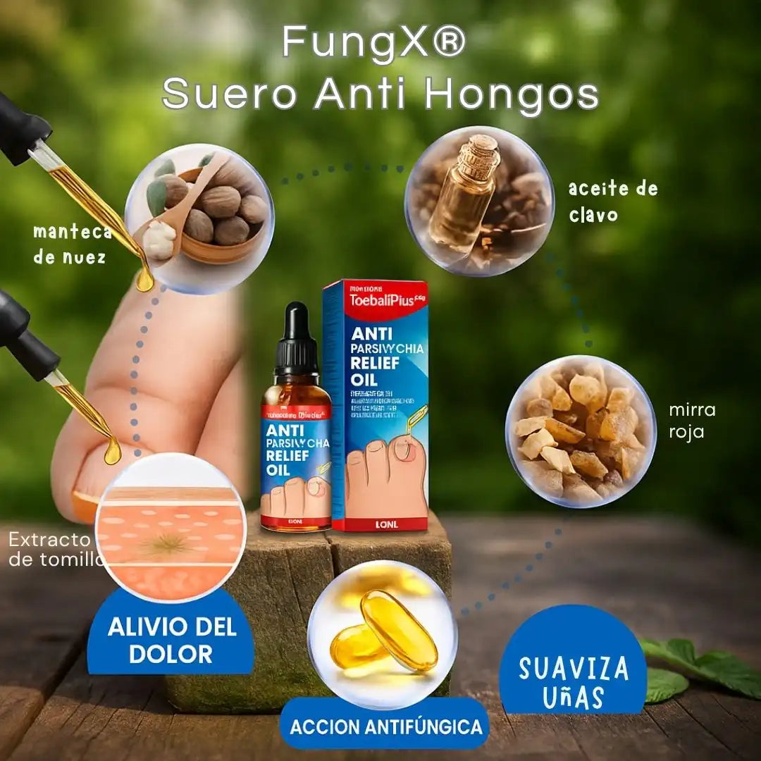 FungX® – Suero Anti Hongos Di adiós al dolor de uñas encarnadas y hongos ¡sin salir de casa!
