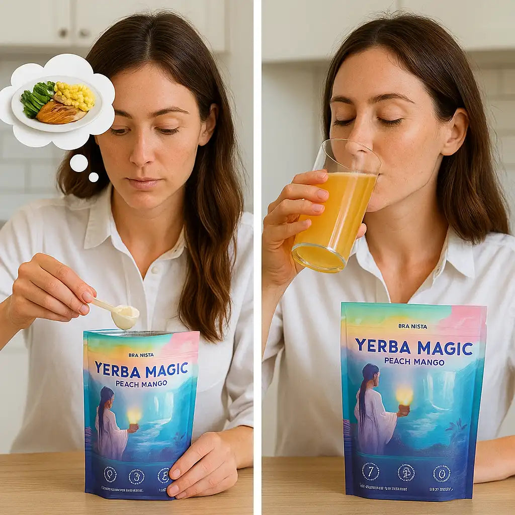 Yerba Magic™ | Yerba con durazno-mango – Menos antojos, más energía diaria.