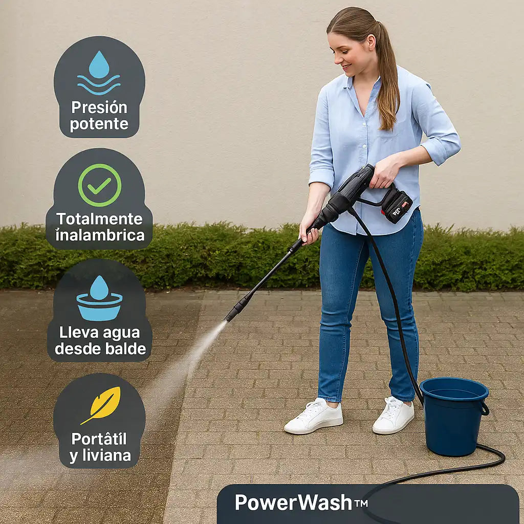 PowerWash™ | Hidrolavadora Inalámbrica de Alta Presión – Limpieza sin cables, donde sea