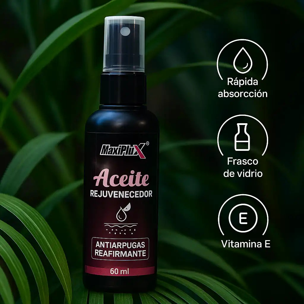 MaxiPlux® | Aceite Antiarrugas Rejuvenecedor – Piel firme, joven e hidratada al instante