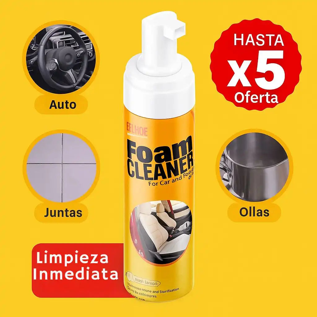 FoamCleaner™ – Espuma Limpiadora Todo en Uno ¡Limpieza profunda en segundos sin dañar tus superficies!