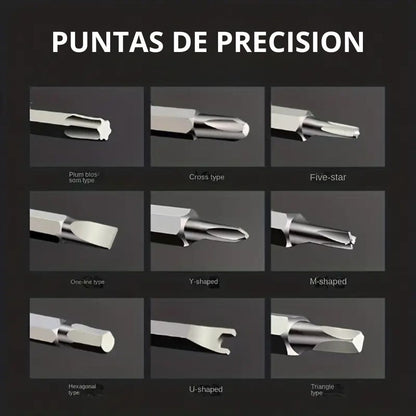 Kit Destornilladores Electrónica 115 en 1 + Linterna LED de Regalo