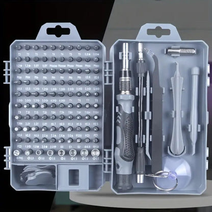 Kit Destornilladores Electrónica 115 en 1 + Linterna LED de Regalo