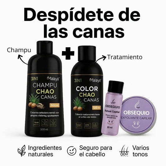 ByeGray™ - Champú Chao Canas + Tratamiento ✨Despídete de las canas y dale color, brillo y vida a tu cabello