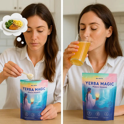 Yerba Magic™ | Yerba con durazno-mango – Menos antojos, más energía diaria.