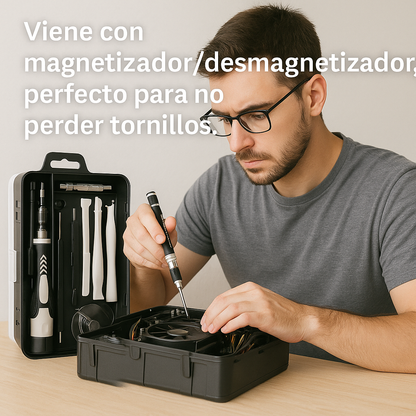Kit Destornilladores Electrónica 115 en 1 + Linterna LED de Regalo