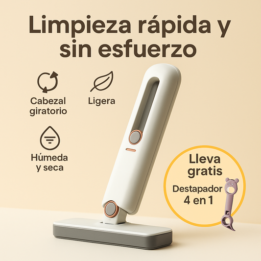 CleanFlip® - Mini Mopa Portátil | Limpieza rápida y sin esfuerzo, hasta en los rincones más difíciles.