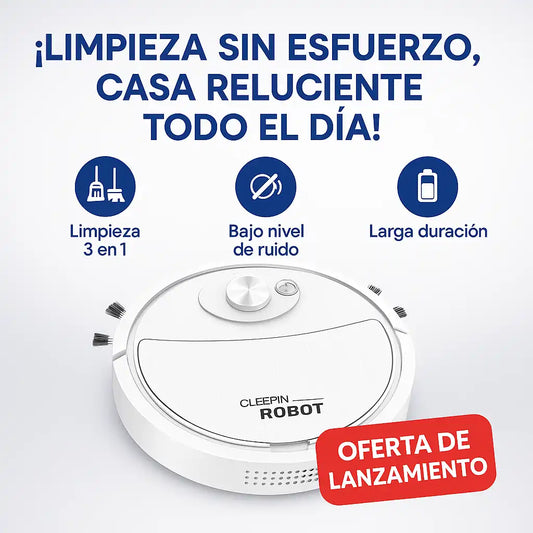 CleanBot® – Robot Aspiradora 3 en 1 Inteligente Limpieza sin esfuerzo, casa reluciente todo el día