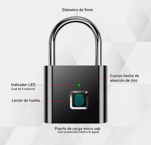 Candado  detector de huella